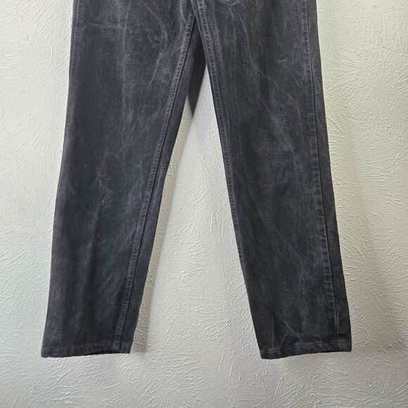 VTG Levi's 560 Straight Loose Fit Jeans 10 Tall High Waist Black Acid Wash Denim - Picture 4 of 11